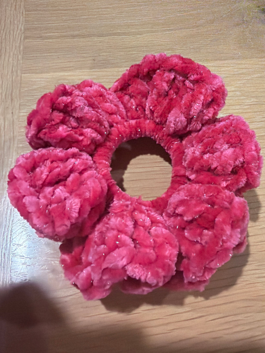 Pink free love Velvet scrunchie