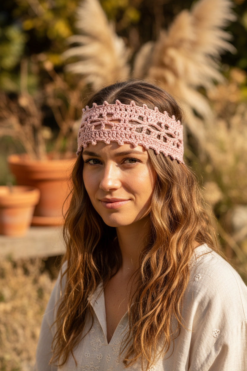 Soft pink floral lace