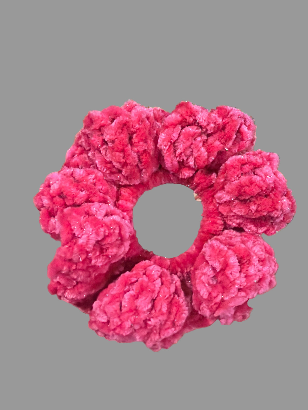 Pink free love Velvet scrunchie