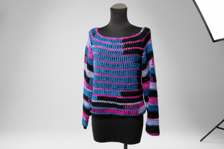 Raglan  Sweater Blue/purple