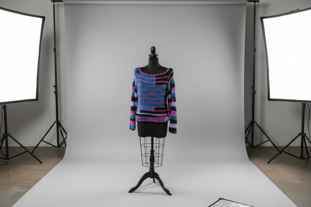 Raglan  Sweater Blue/purple