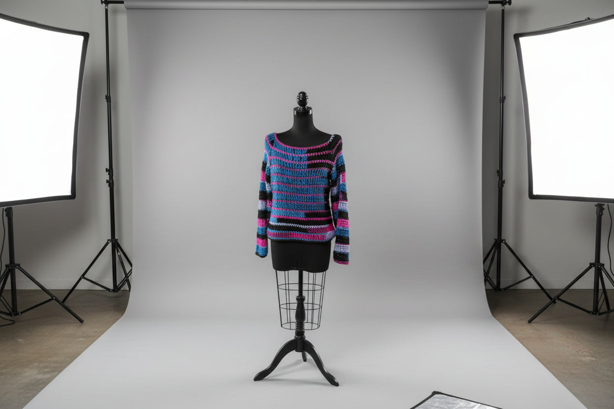 Raglan  Sweater Blue/purple