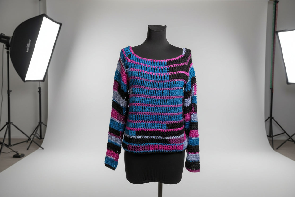 Raglan  Sweater Blue/purple
