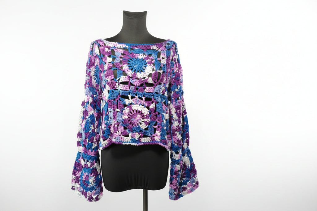 Boho Square sweater purple