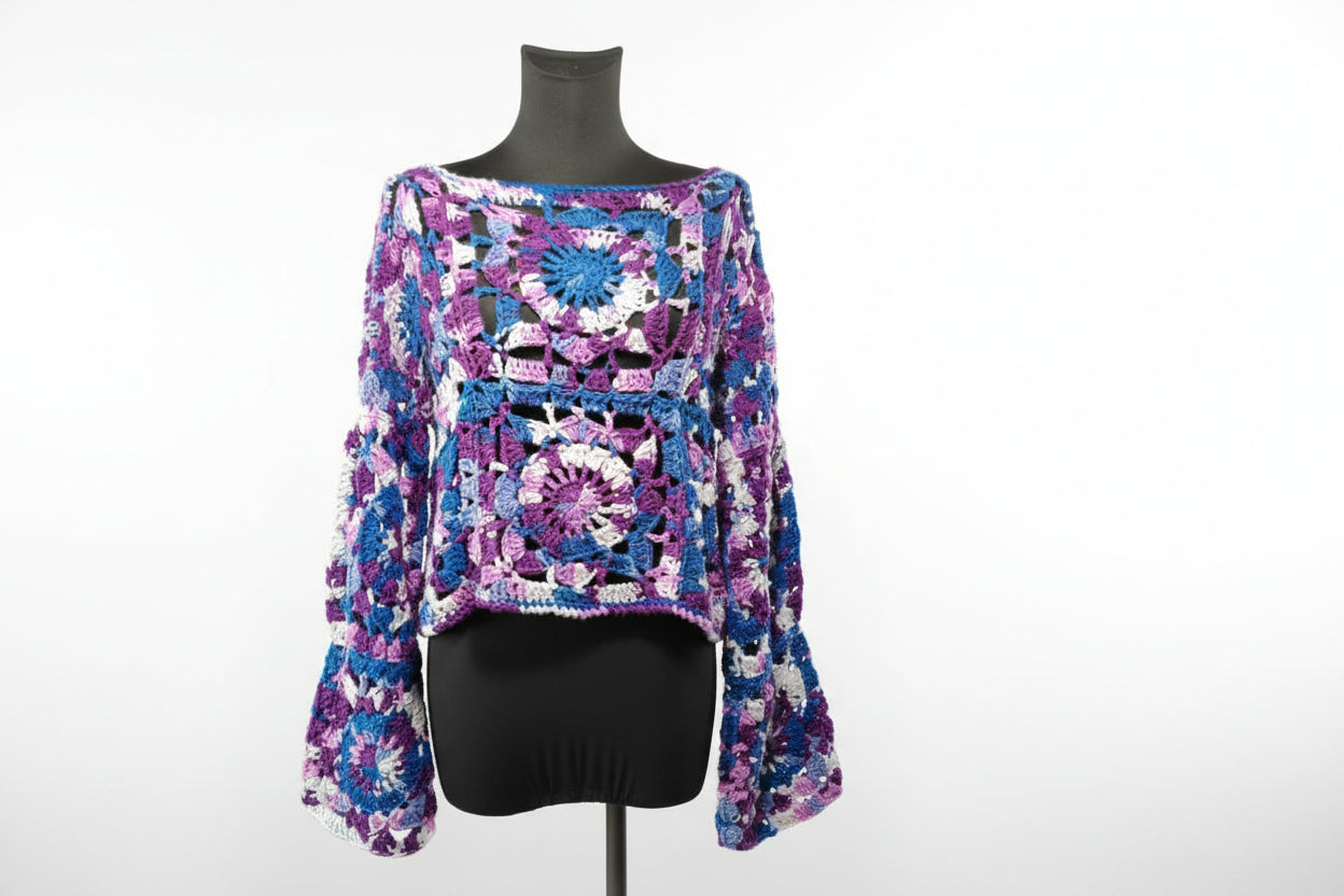 Boho Square sweater purple