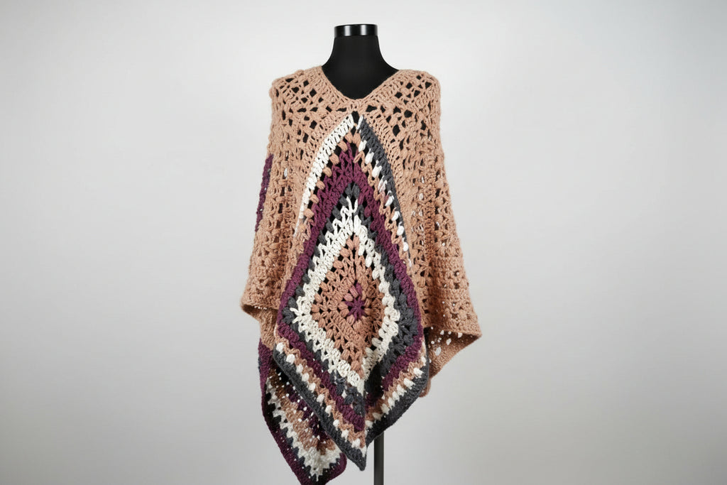 Bohemain poncho Brown