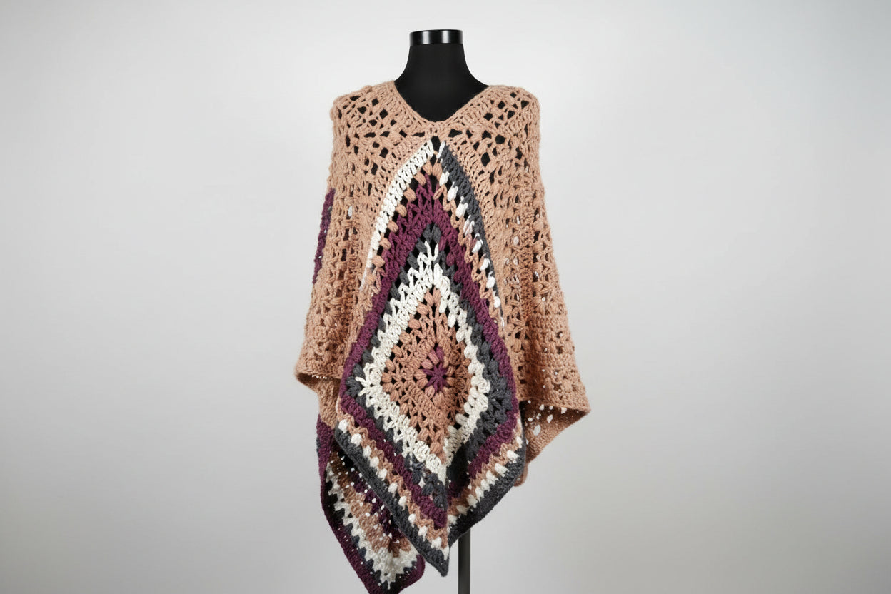 Bohemain poncho Brown