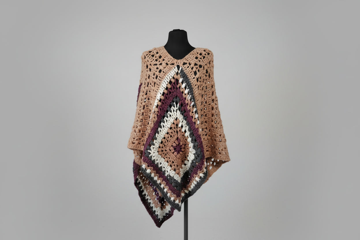 Bohemain poncho Brown