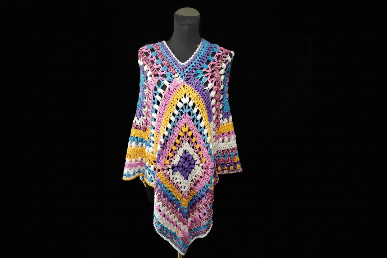 Bohemian Poncho Mix colors