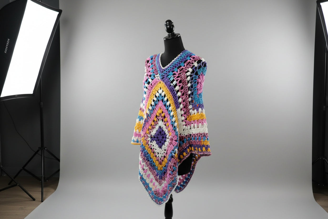 Bohemian Poncho Mix colors