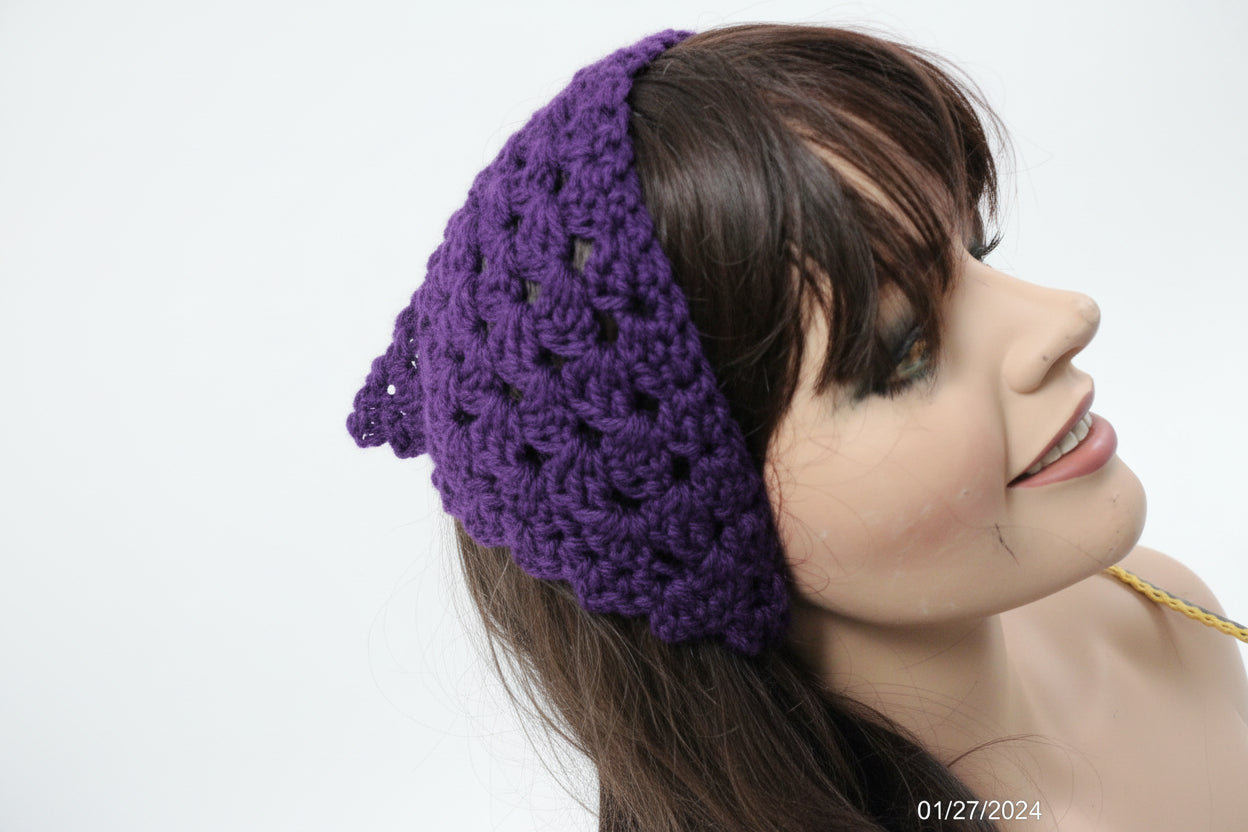 Granny Square Bandana purple