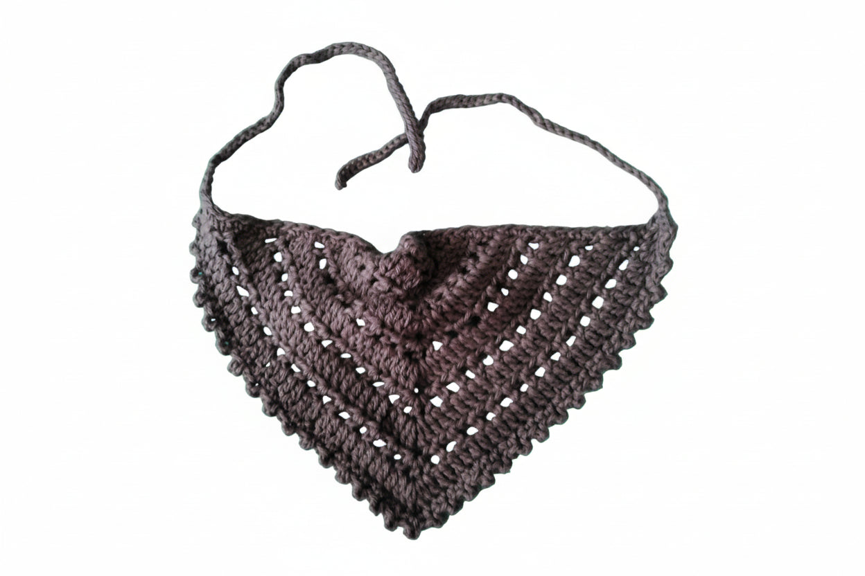 Eyelet Bandana  Grey