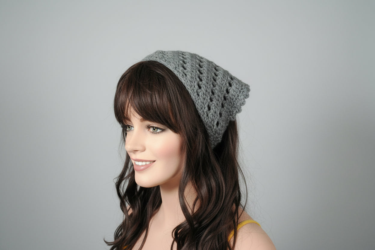 Eyelet Bandana  Grey