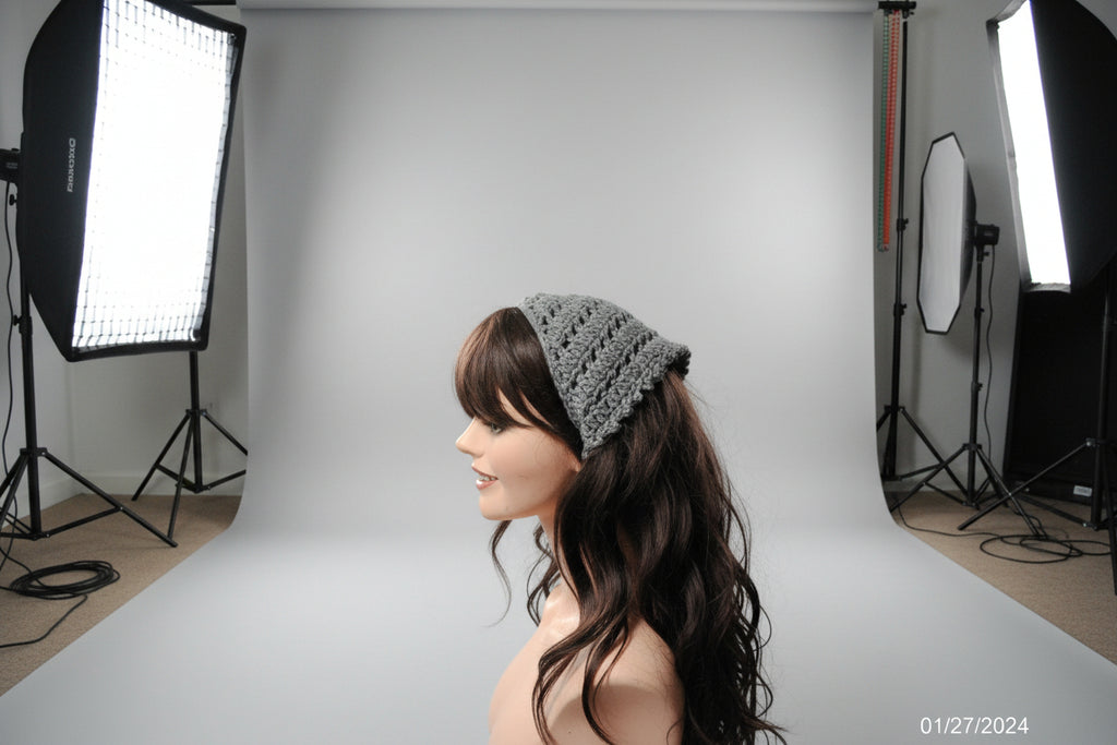 Eyelet Bandana  Grey