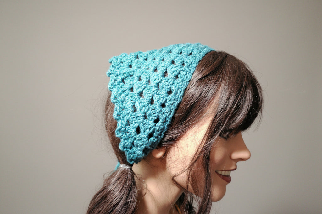 Granny square bandana Teal