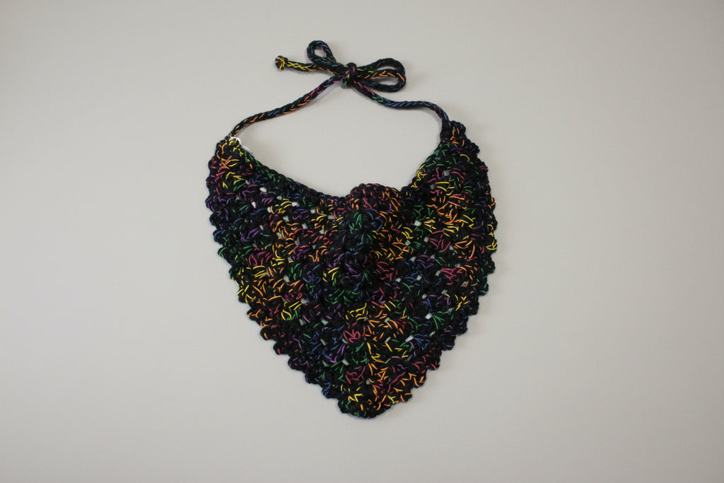 Granny Square Black W/Rainbow