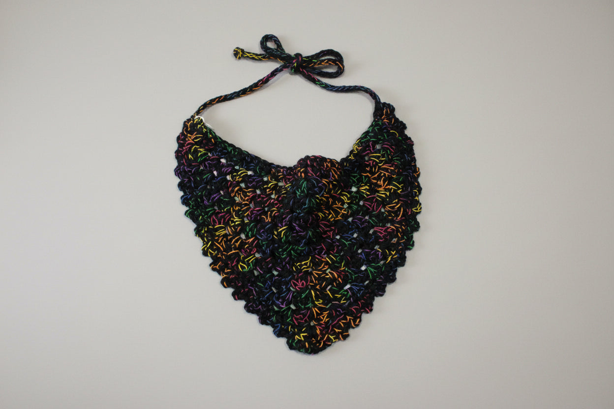 Granny Square Black W/Rainbow