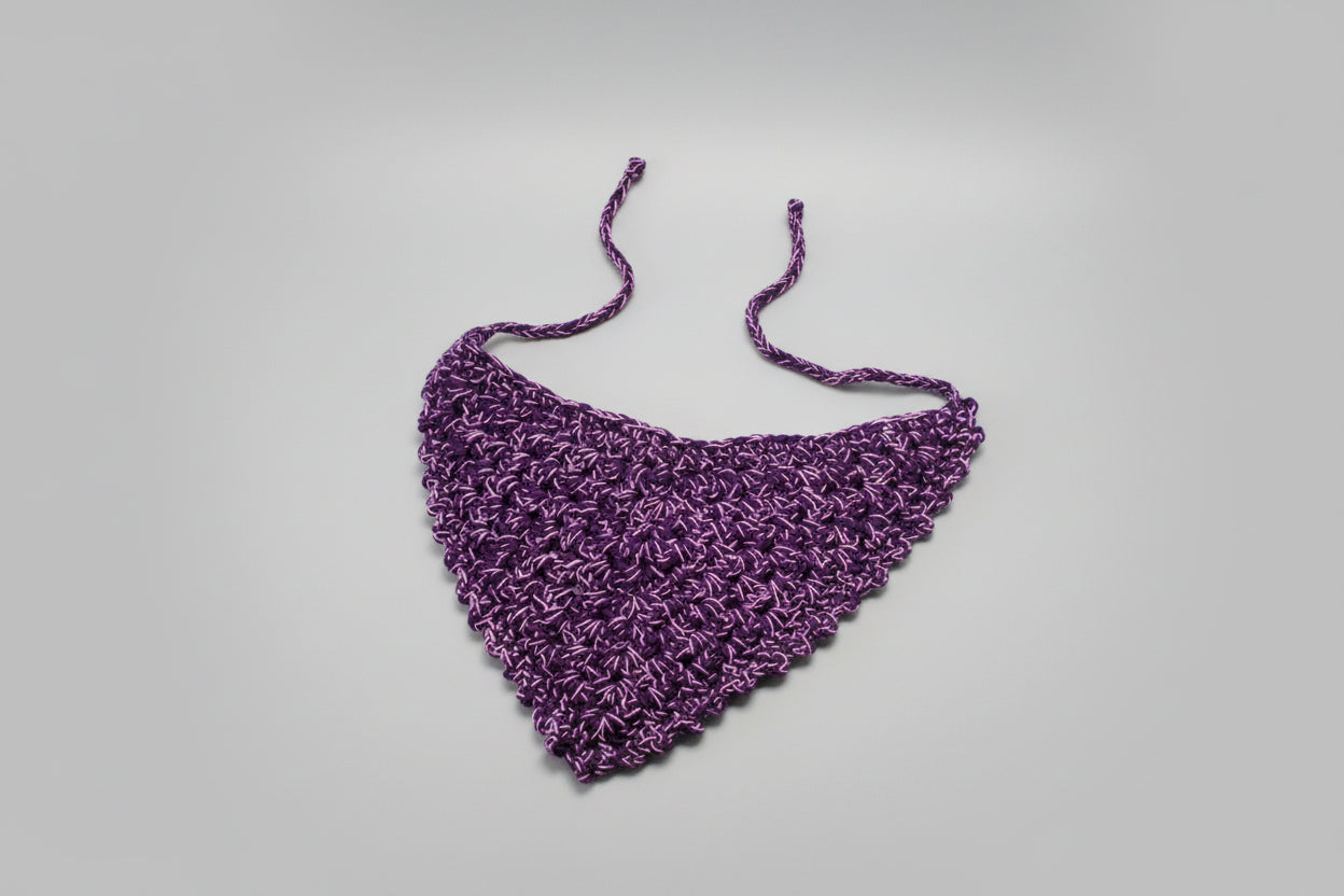 Granny Square bandana Purple w/pink