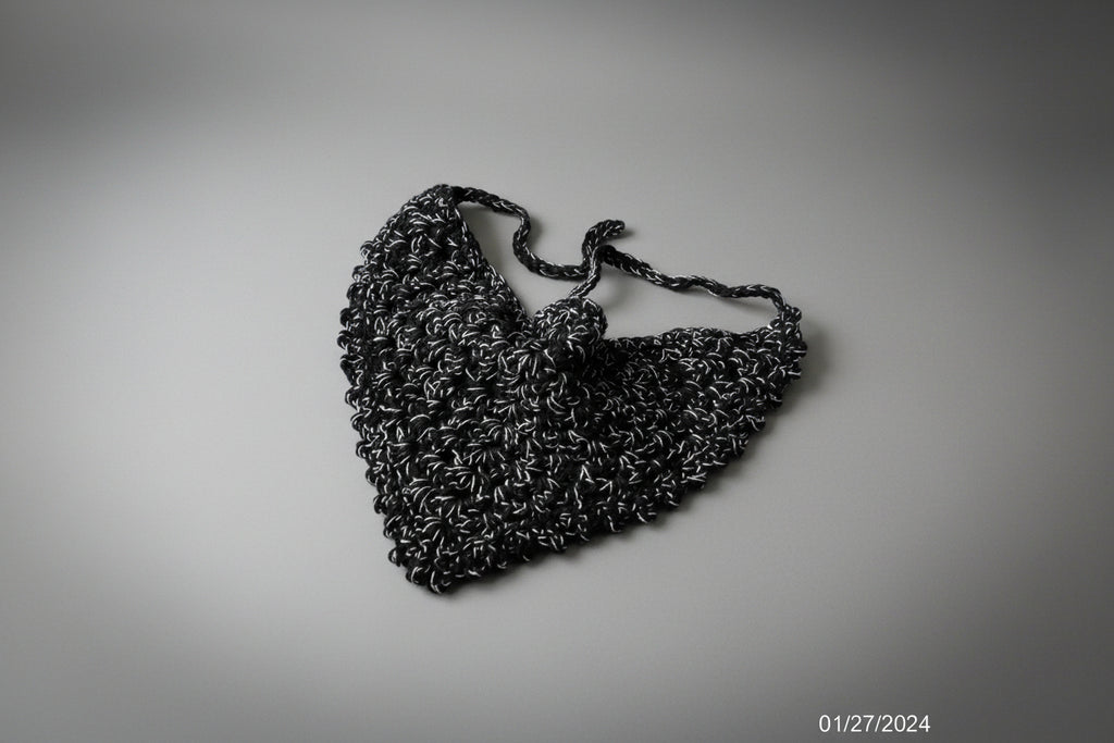 Granny Square Bandana  Black/ white