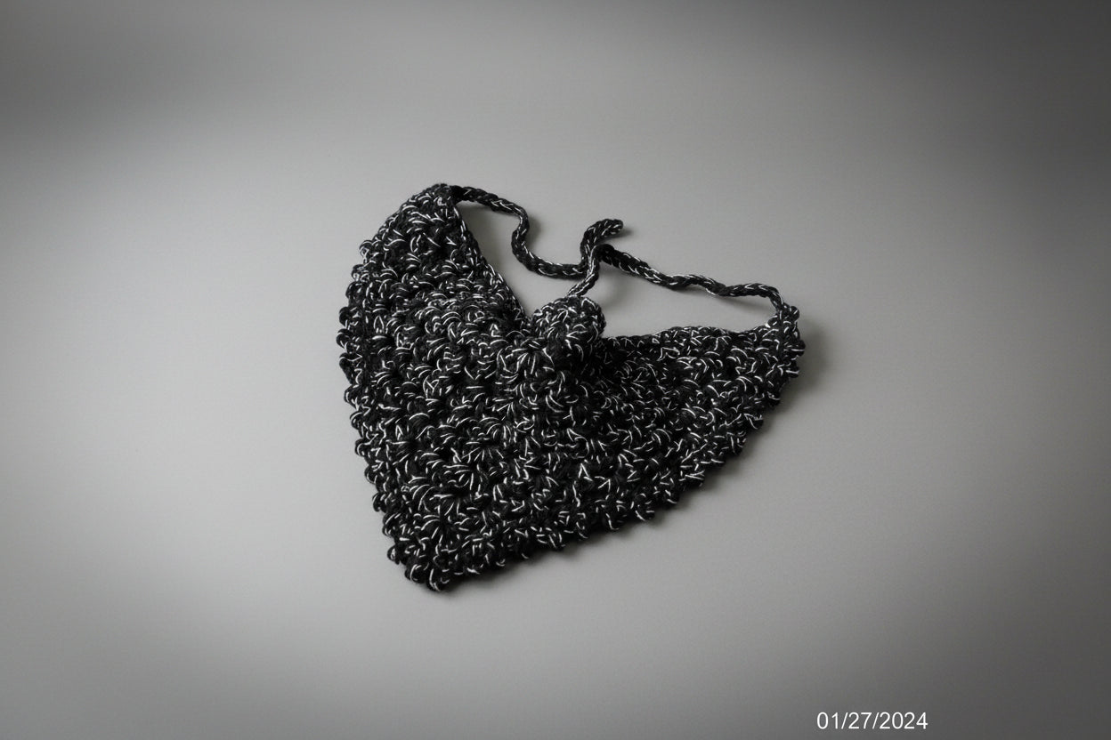 Granny Square Bandana  Black/ white