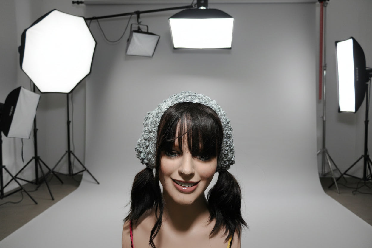 Picot Bandana Gray tons