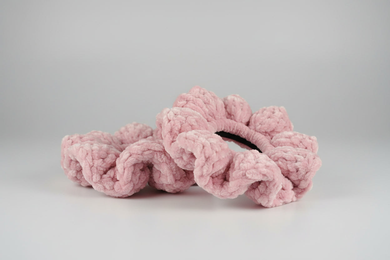 Quiet Pink Velvet Scunchie