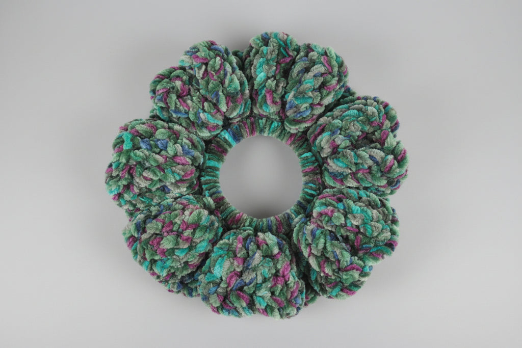 Peacock velvet Scruchie