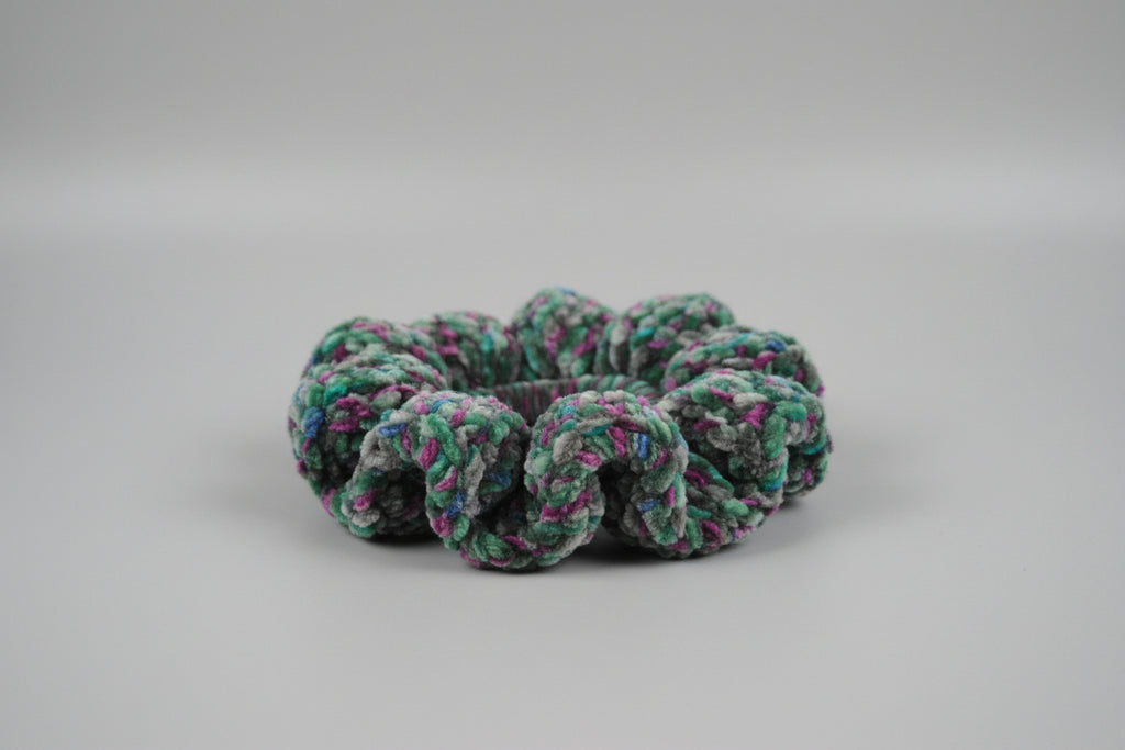 Peacock velvet Scruchie