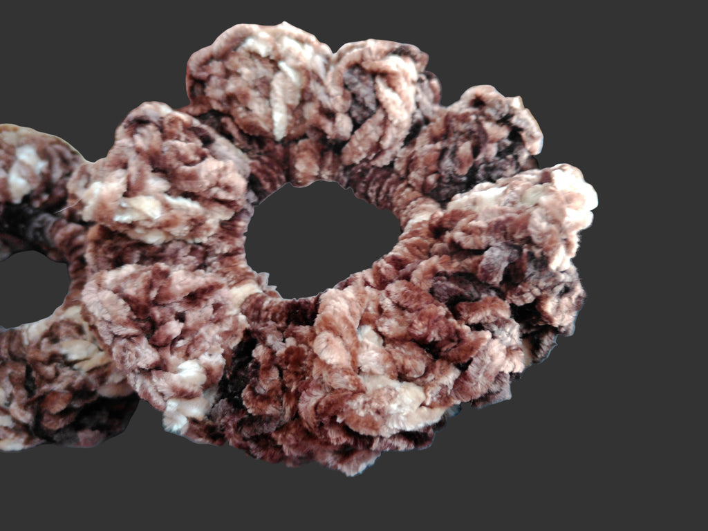 Coffee velvet crusted Scrunchie