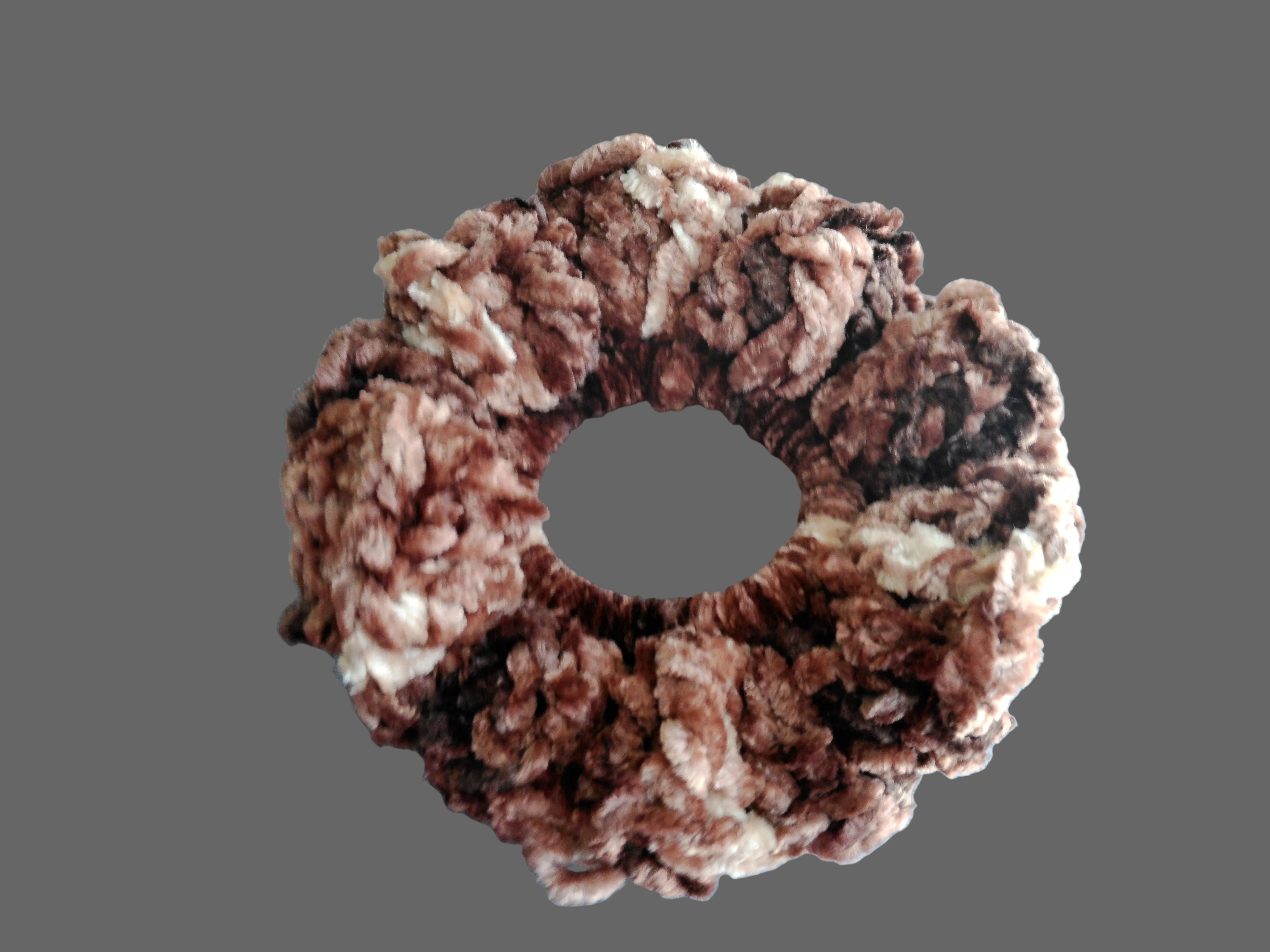 Coffee velvet crusted Scrunchie