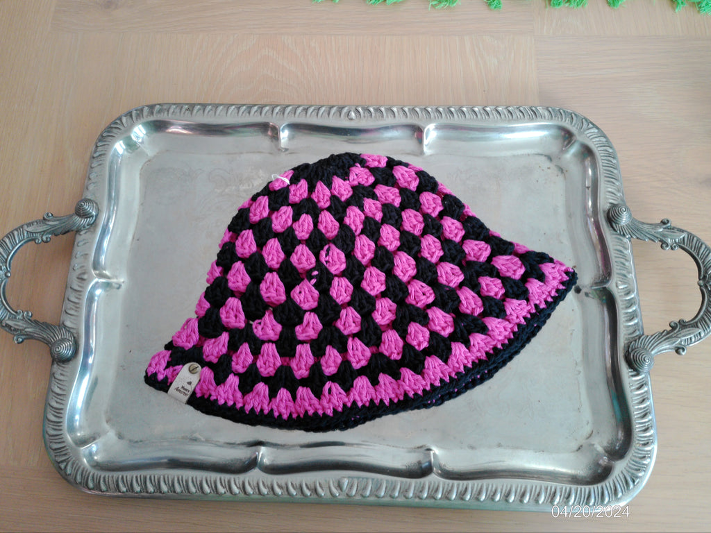 Bucket Hat Pink and Black