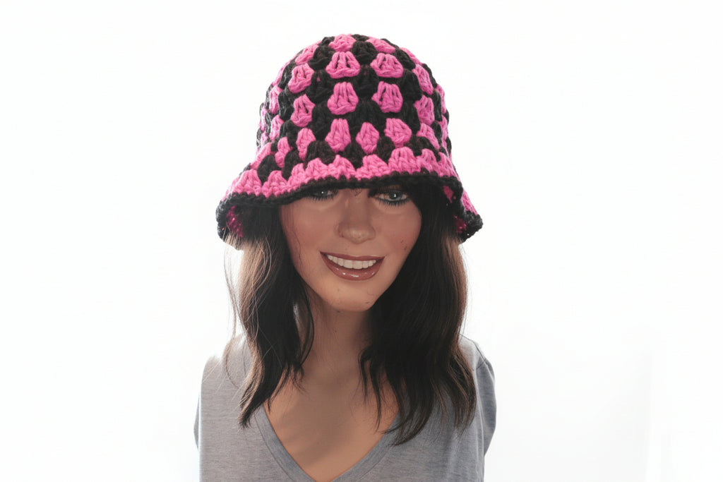 Bucket Hat Pink and Black
