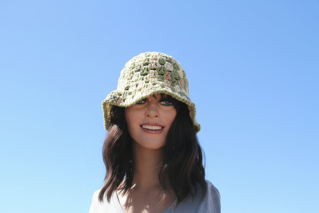 Bucket Hat Tan/sage green
