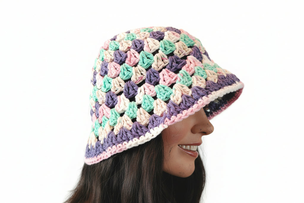 Bucket Hat soft colors/purple