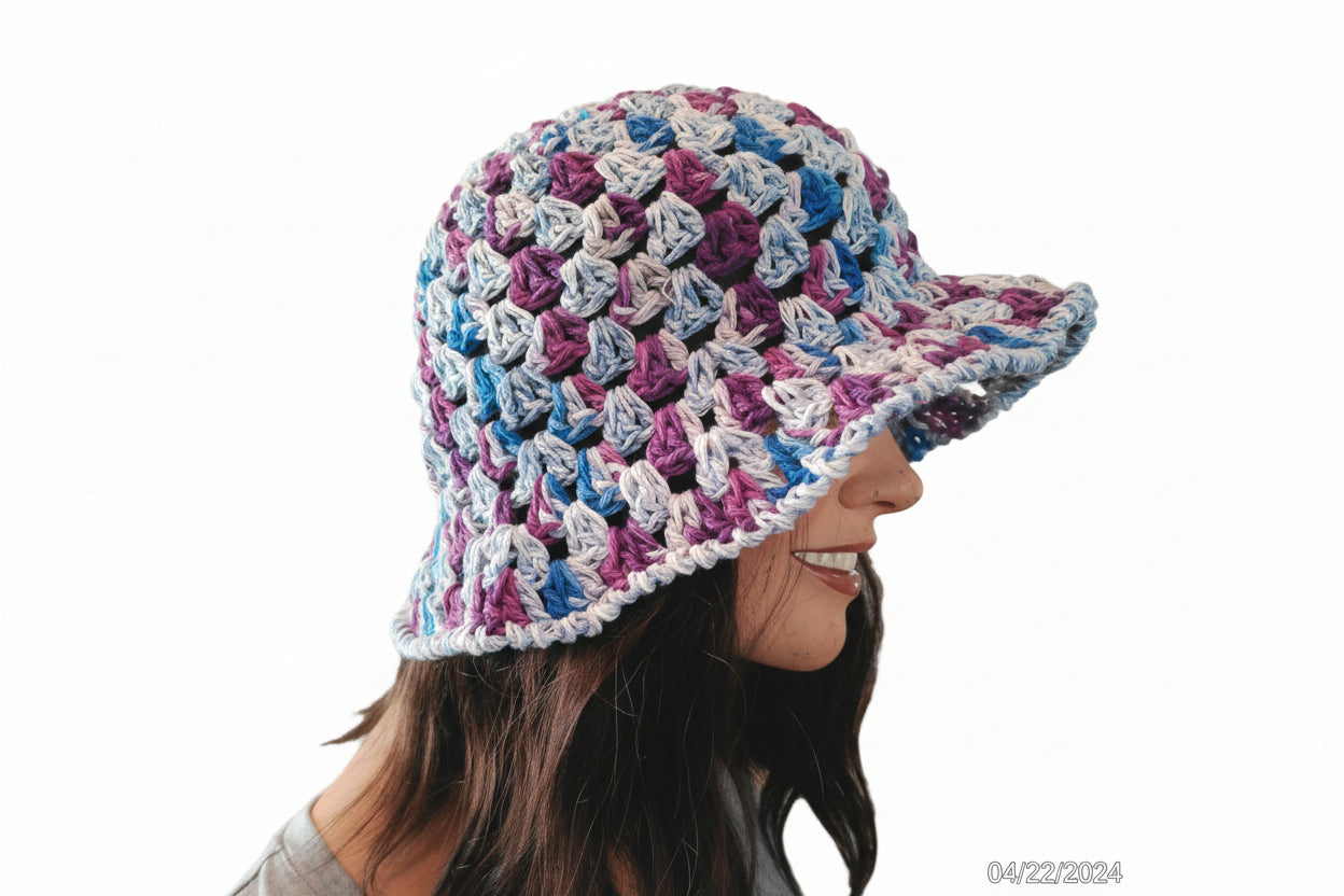 Bucket Hat purple Swirl
