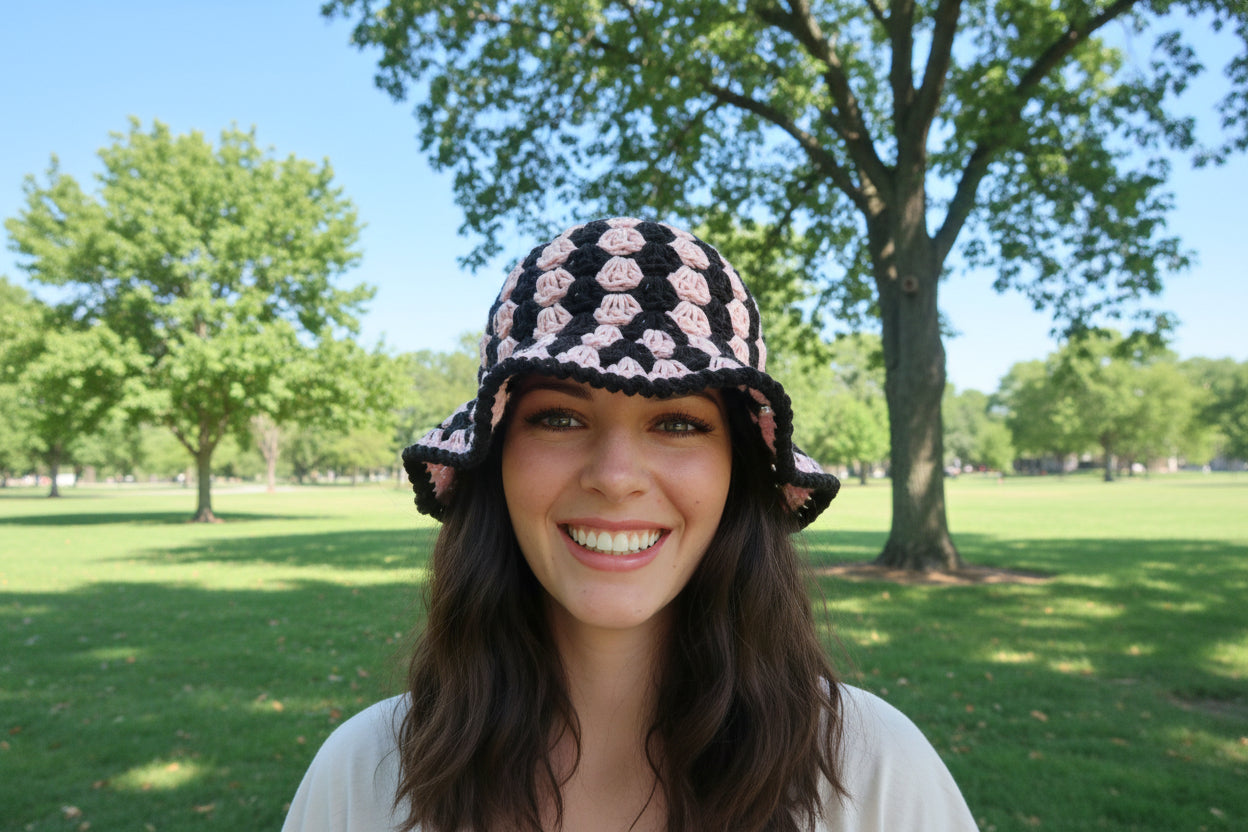 Bucket Hat Grey-mix and black