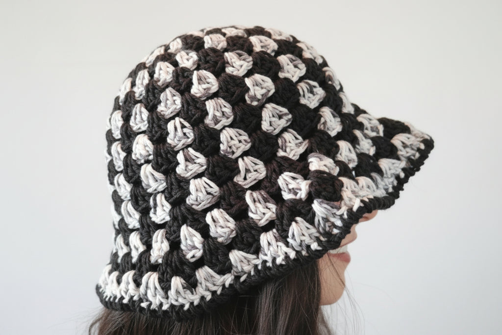 Bucket Hat Grey-mix and black