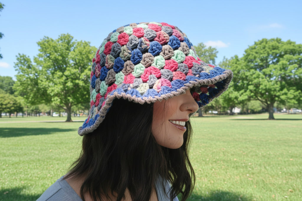 Bucket Hat Mystery Scrap yarn