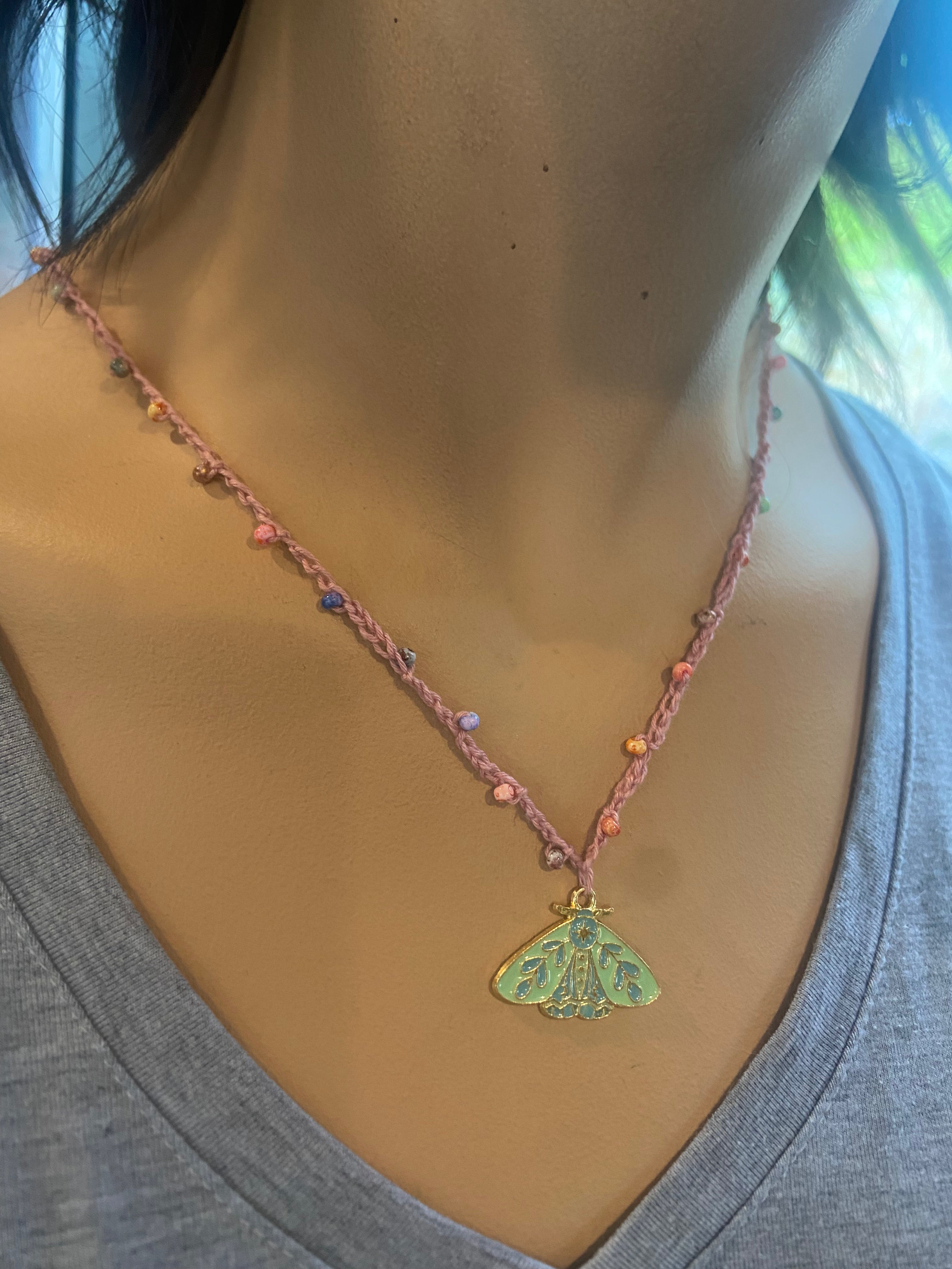 Luna Moth necklace